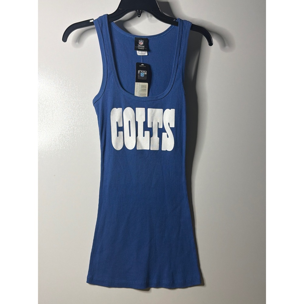 NFL Team Apparel Indianapolis Colts Womens Blue Ribbed Tank Top Large NWT